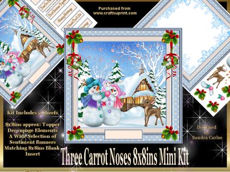 Three Carrot Noses 8x8ins Mini Kit