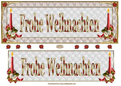 Large 'frohe Weihnachten' Dl Card Front