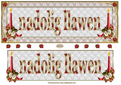 Large 'nadolig Llawen' Dl Card Front
