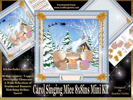 Christmas Carol Singing approx: 8x8ins Mini Kit