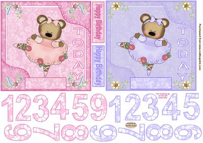 Dancing Ballerina Bear Age 1-9 Toppers