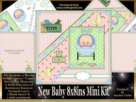 New Baby Boy 8x8ins Mini Kit