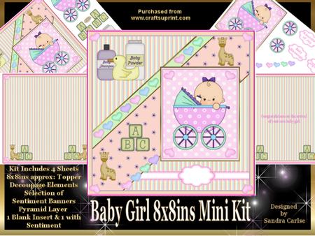A New Baby Girl 8x8ins Mini Kit