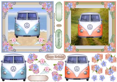 Birthday Decoupage Holiday Camper Van Topper 1