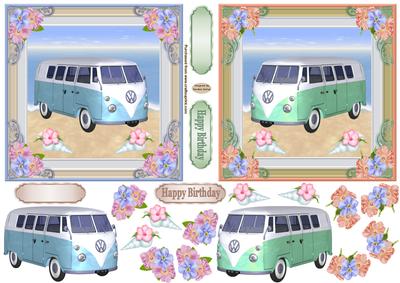 Birthday Decoupage Holiday Camper Van Topper 3