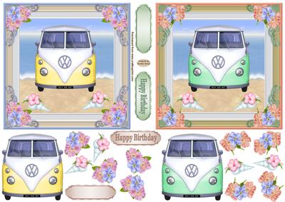 Birthday Decoupage Holiday Camper Van Topper 4