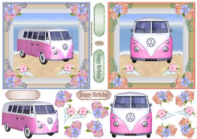 Birthday Decoupage Holiday Camper Van Topper 5