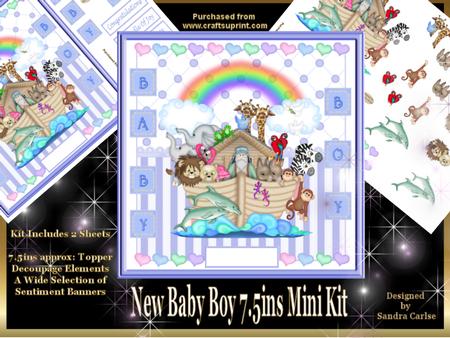 New Baby Boy Decoupage Mini Kit