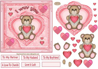 I Wuv You Decoupage Topper