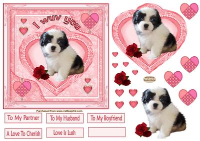 Puppy Love Decoupage Topper 1
