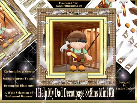 Birthday/Fathers Day Male 8x8ins Decoupage Mini Kit