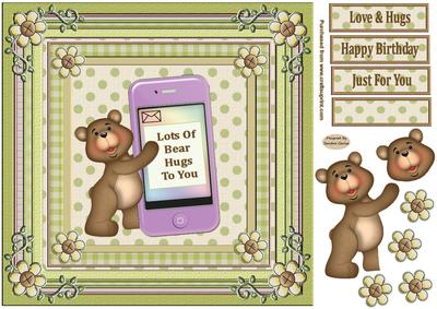 Bear Hugs Decoupage Topper