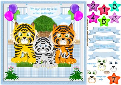 Jungle Lions Decoupage Birthday Topper