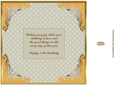Happy 70th Birthday Insert to Match Cup607319_719