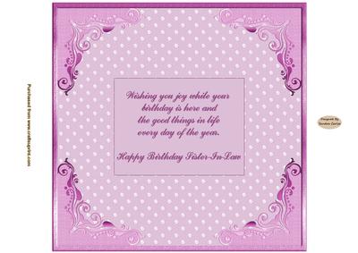 Happy Birthday Sister-in-law Pink Insert