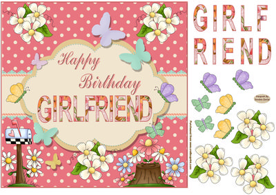 Happy Birthday Girlfriend Topper