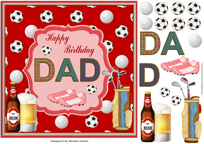 Happy Birthday Dad Decoupage Topper 1