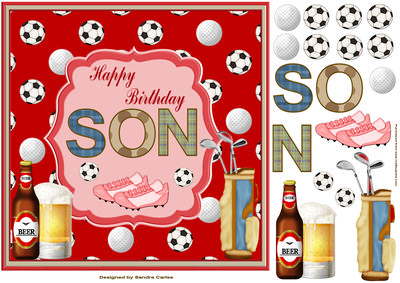 Happy Birthday Son Decoupage Topper 1