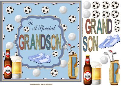 Happy Birthday Grandson Decoupage Topper