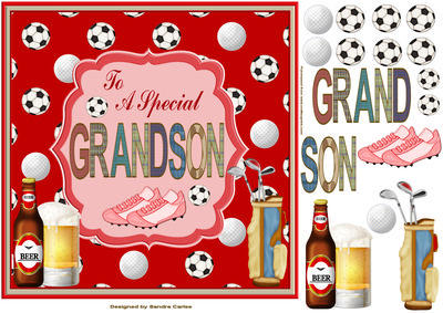 Happy Birthday Grandson Decoupage Topper 1