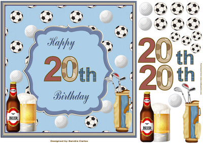 Happy 20th Birthday Sport Topper