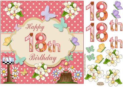 Happy 18th Birthday Butterfly Topper