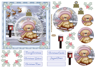 Christmas 6x6ins Winter Bear Topper 3