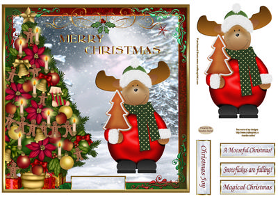 Christmas Mooseful Decoupage Topper