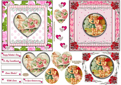 Love Birds 5x5ins Romantic Toppers