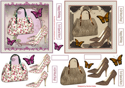 A Girl Must Shop Decoupage Toppers