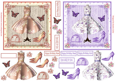 Pretty Dresses Decoupage Toppers 2
