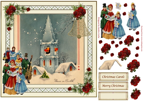 Christmas Carols Vintage Topper