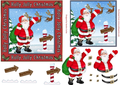 Jolly Christmas 6x6ins Decoupage Topper