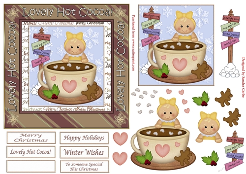 Lovely Hot Cocoa Topper 3 card