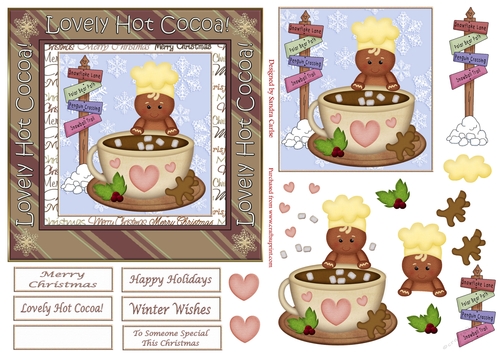 Lovely Hot Cocoa Topper 4 card