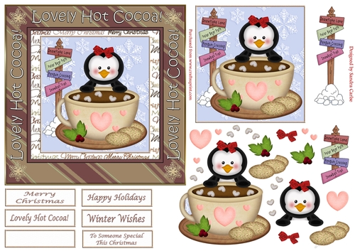 Lovely Hot Cocoa Topper 5 card