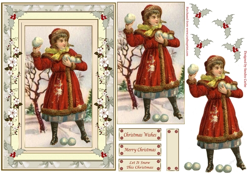 Let it Snow Vintage Christmas Topper