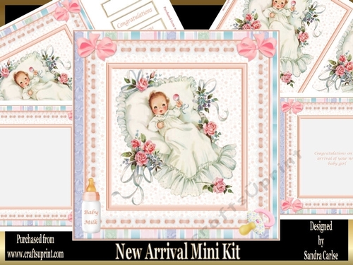 New Baby Arrival approx: 8x8ins Mini Kit
