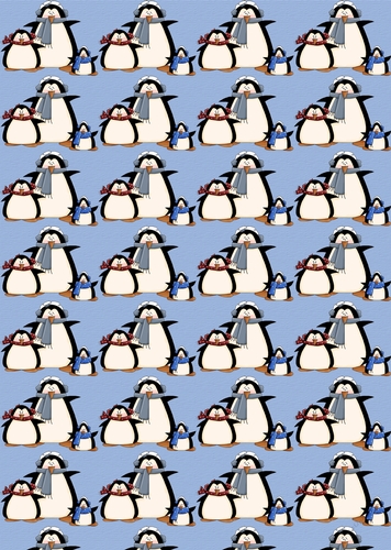 Penguins at Christmas Backing Paper 1