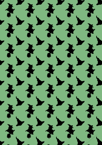 Halloween Witch Green Backing Paper