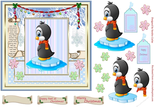 Christmas Girly Penguin Topper