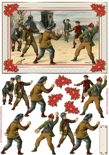 Snowball Fight at Christmas Topper