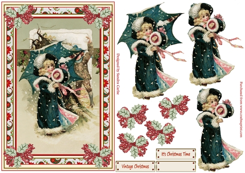 Snow is Falling Vintage Christmas Topper