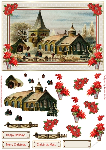Vintage Christmas Carol Service Topper