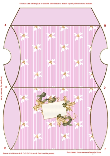 Christmas Holly Pillow Box 2