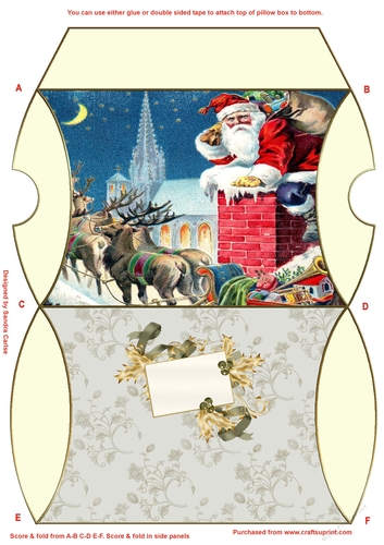 Santa Claus Christmas Pillow Box 