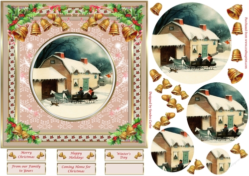 Family Christmas Vintage Topper