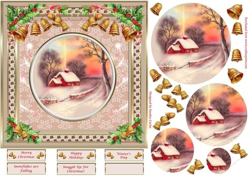 Christmas snowflakes are falling Vintage Topper