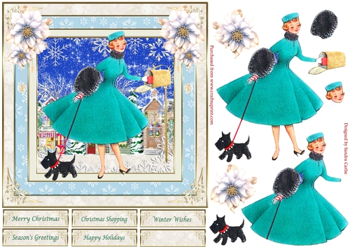 Christmas Shopping Vintage Topper