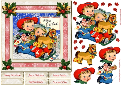 Fun At Christmas 1 Vintage Topper